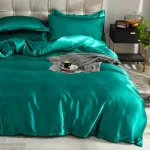 ensemble literie vert type satin