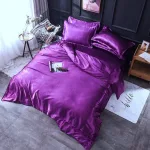 taie d'oreiller satin violet