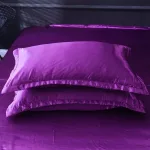 literie en satin violet