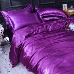 housse de couette souple satin violet