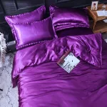 taies d'oreiller douces satin violet