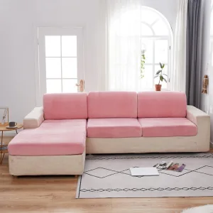 Rose - Housse en velours pour coussin de canapé