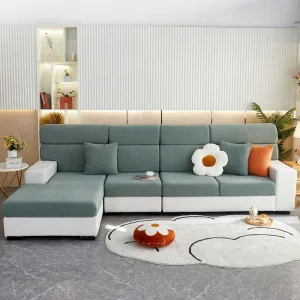 Vert - Housse polaire pour coussins de canapé - Motif Laine